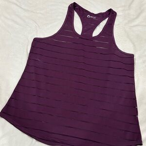 Zyia Activewear size medium Havanna Burgundy Purple racer back striped tank top